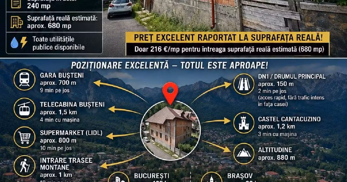 Casă individuală de vânzare cu 9 camere în Bușteni