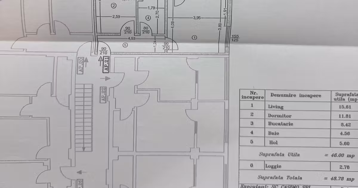 Apartament de vânzare cu 2 camere în Popești-Leordeni