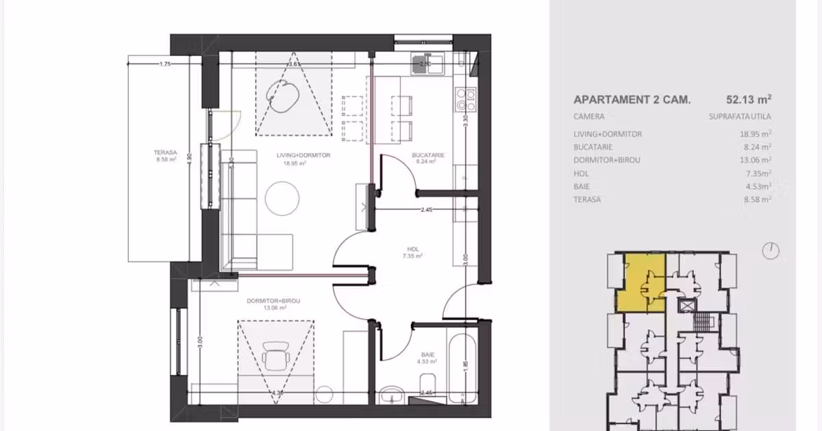 Apartament de vânzare cu 2 camere în zona Avantgarden, Brașov