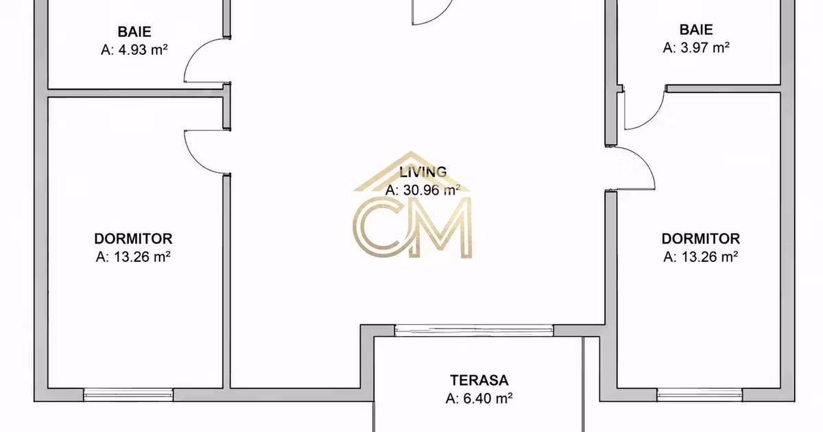 Apartament de vânzare cu 3 camere în Cristian