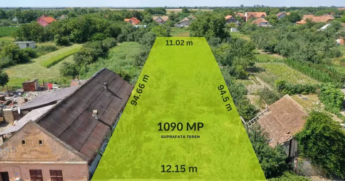 Teren Construcții intravilan de vânzare de 1090 mp, în Parța