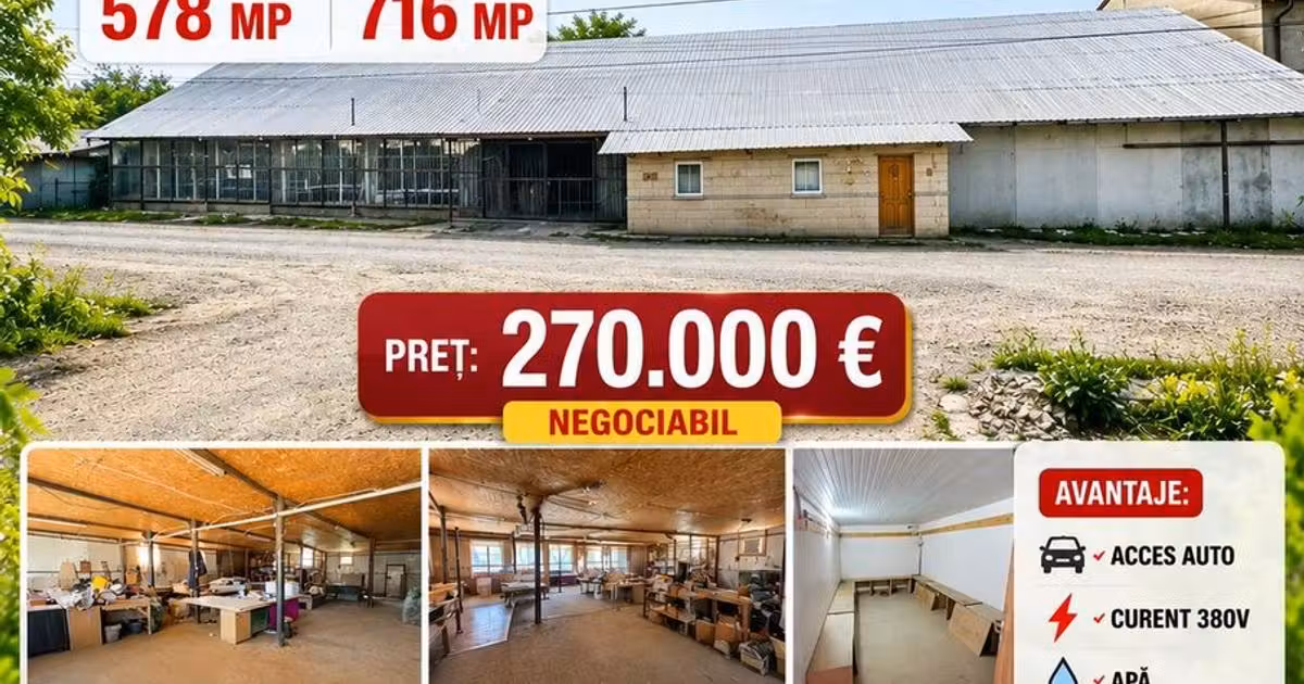 Spațiu industrial de vânzare în zona Central, Vaslui