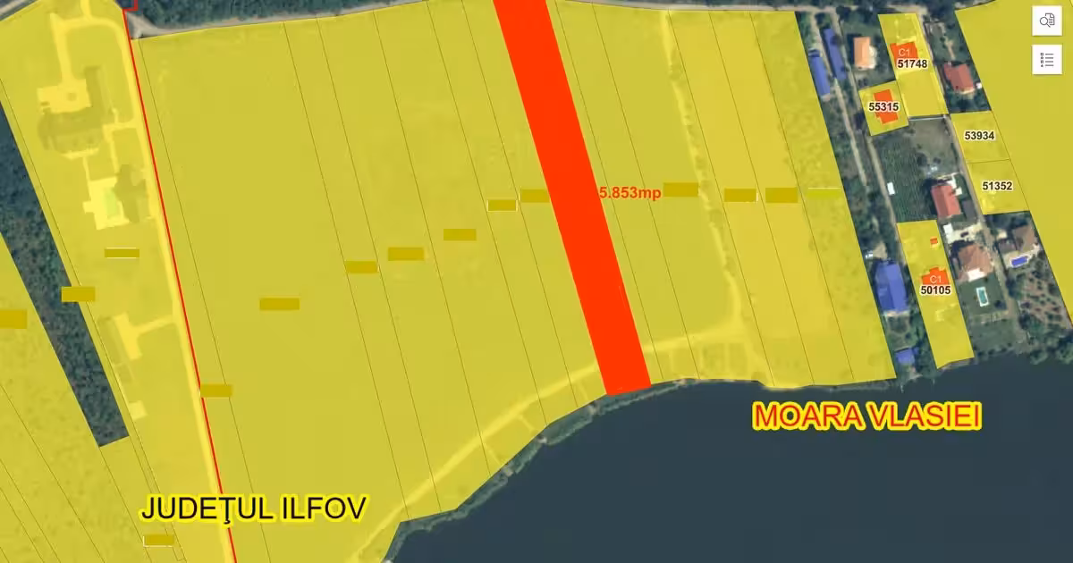 Teren Construcții intravilan de vânzare de 5.853 mp, în Moara Vlăsiei