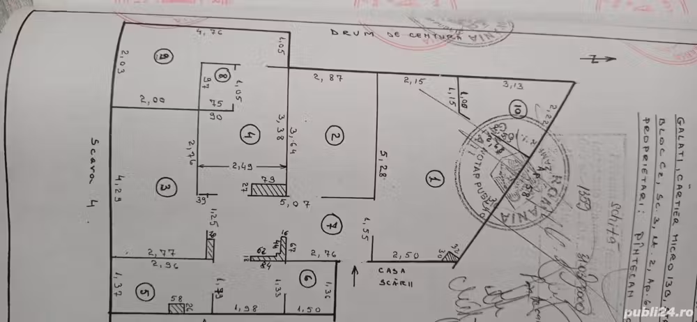Vând apartament3camere micro 13 b