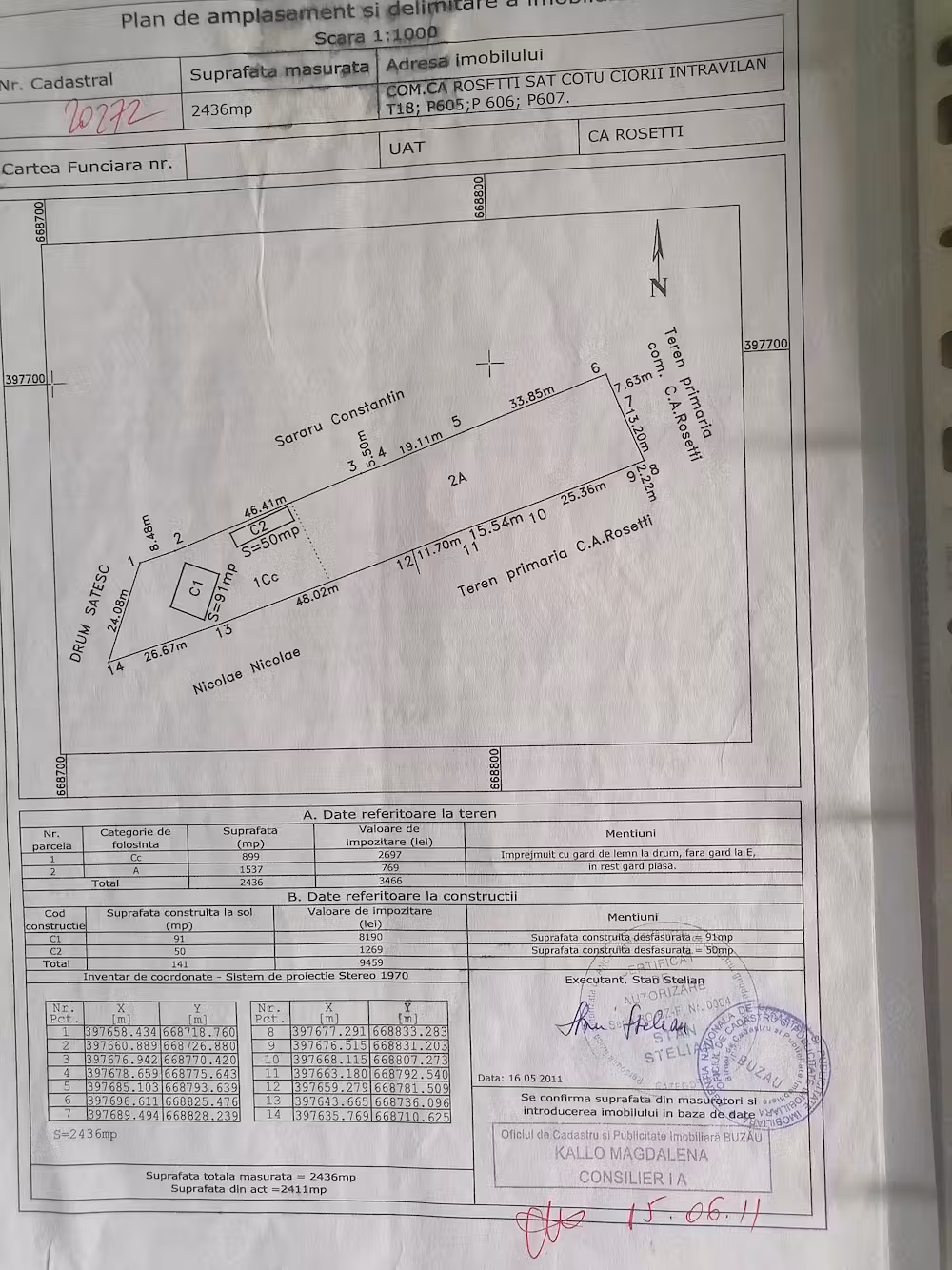Vând casa 91mp satCotu Ciorii com CA RosettiJud Buzău