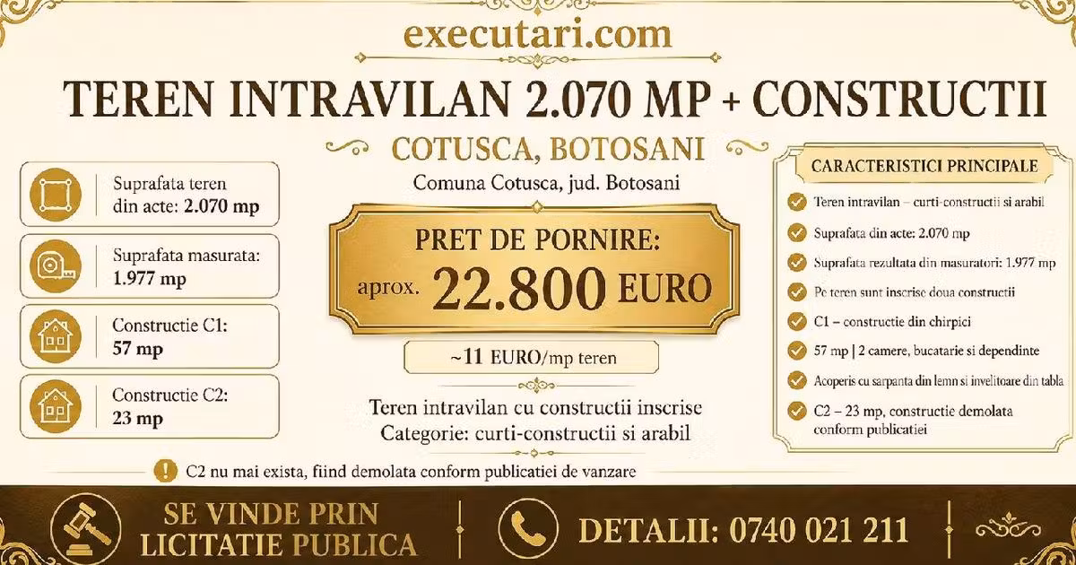 Casă individuală de vânzare cu 2 camere în Coțușca
