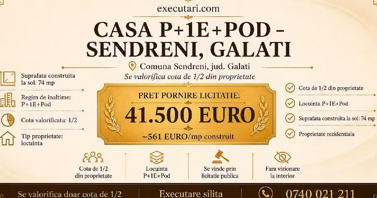 Casă individuală de vânzare cu 2 camere în Șendreni