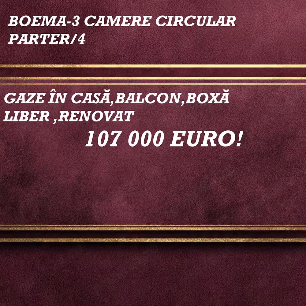Boema-3 camere circular,parter