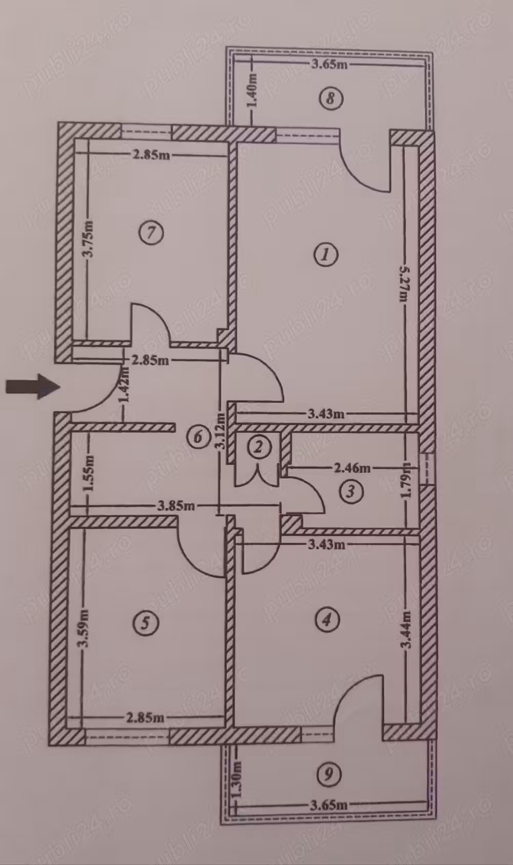 Vând apartament 3 camere, decomandat, 74 mp, în Berca, Buzău