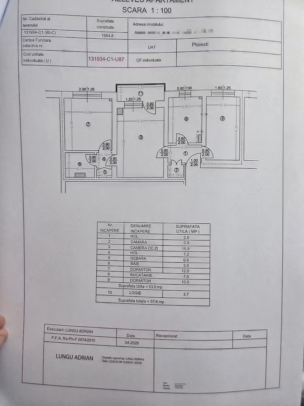 Apartament  3 camere  etaj1 4