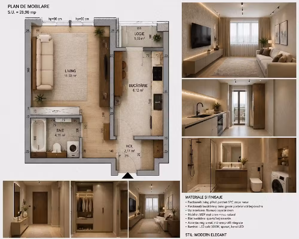 Proprietar | Garsonieră LUX Parter | Încălzire Pardoseală + AC + PARCARE | Chiajna