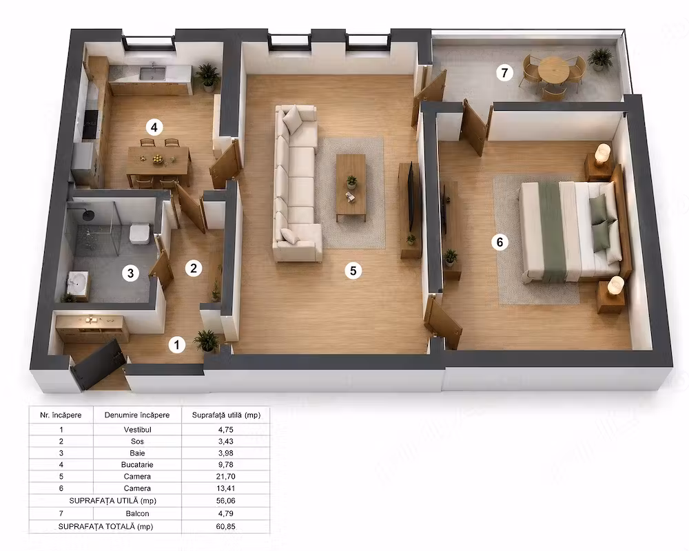 Apartament 2 camere Parcul Circului Vasile Lascăr