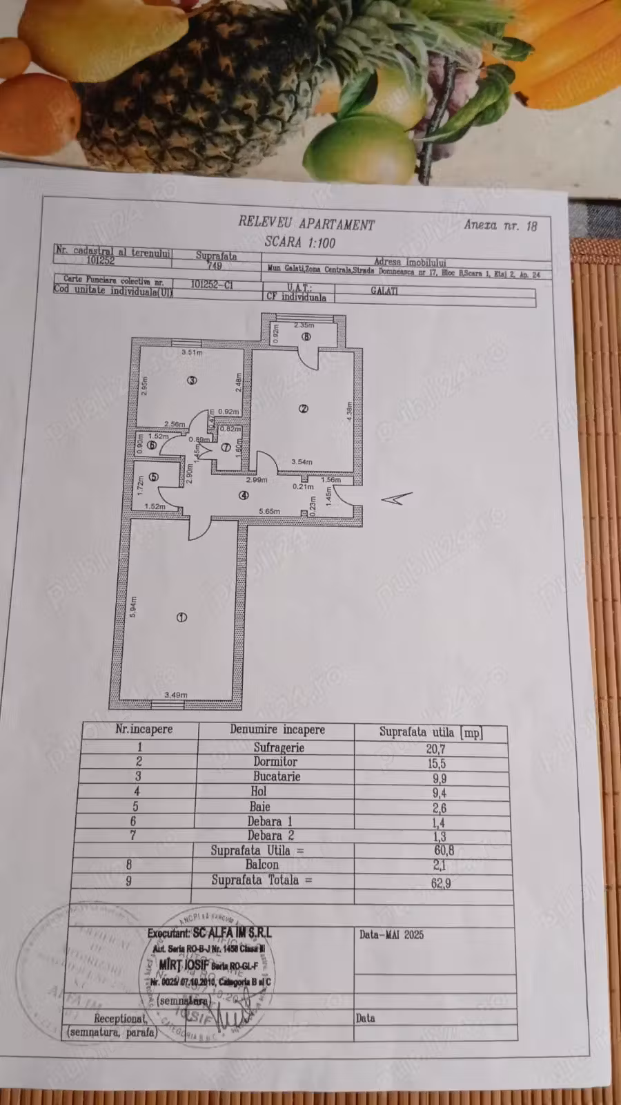 Vând apartament 2 camere decomandate, ultra-central   Str. Domnească 17, etaj 2 3, direct propietar!