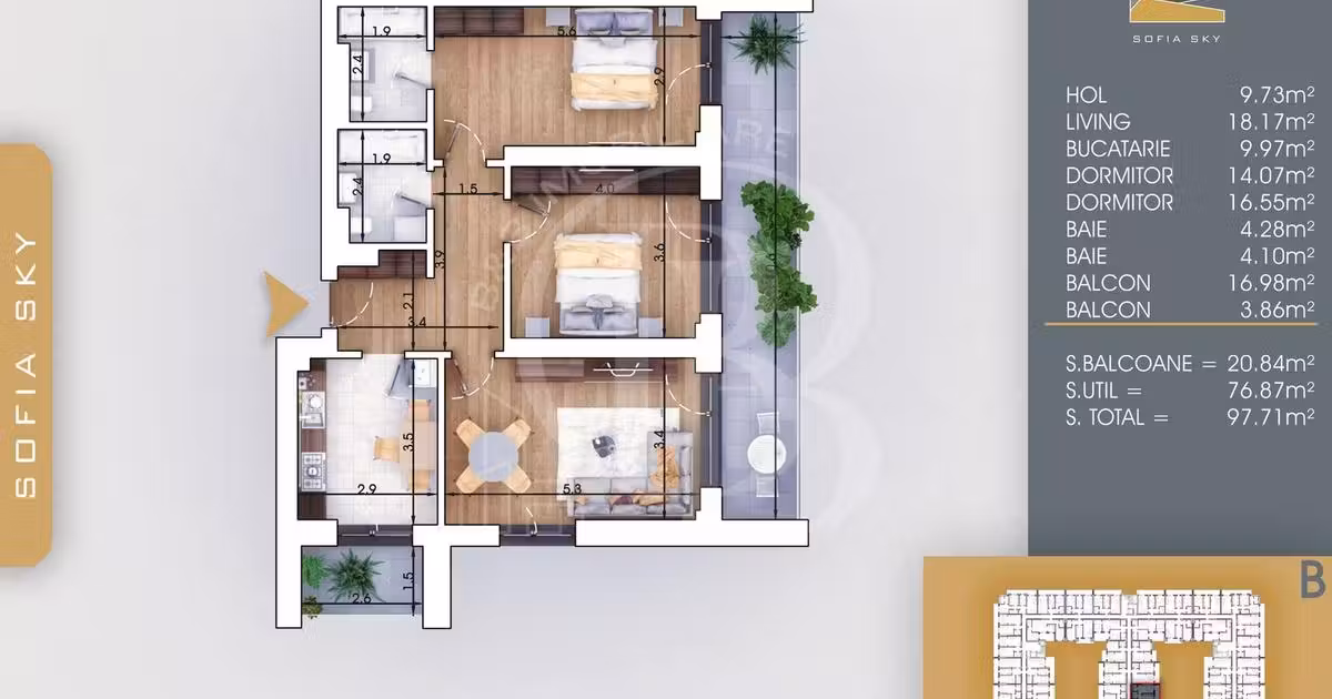 Apartament de vânzare cu 3 camere în zona Theodor Pallady, Sector 3