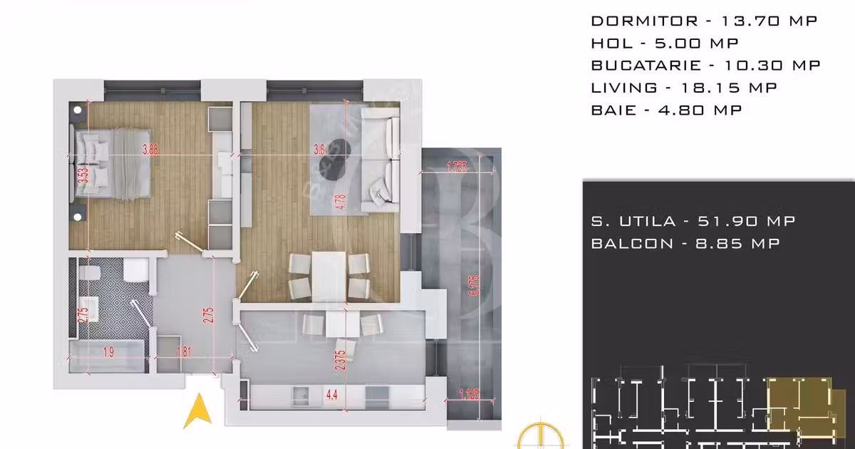 Apartament de vânzare cu 2 camere în zona Theodor Pallady, Sector 3