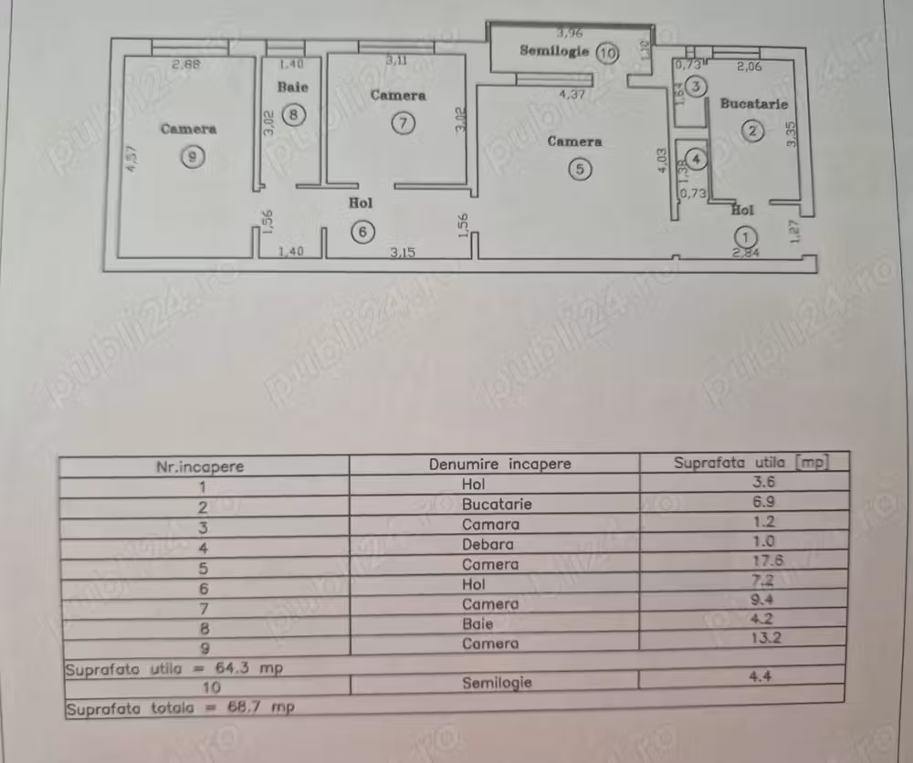 Apartament 3 Camere | langa Parc Padurice | Etaj 3