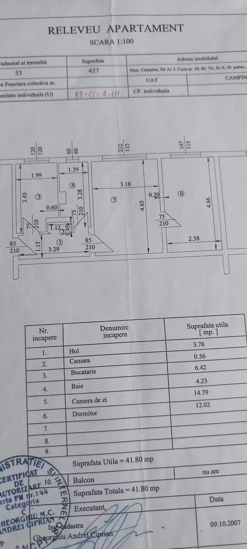 Proprietar Vând apartament 2 camere central Campina