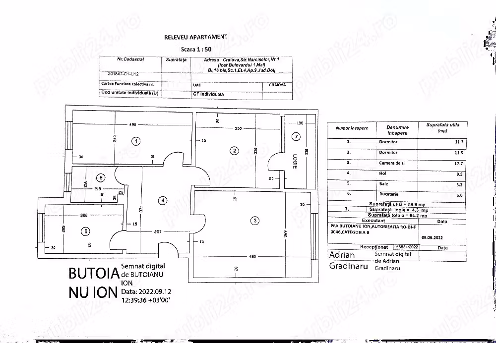 Vând apartament zona 1Mai insula