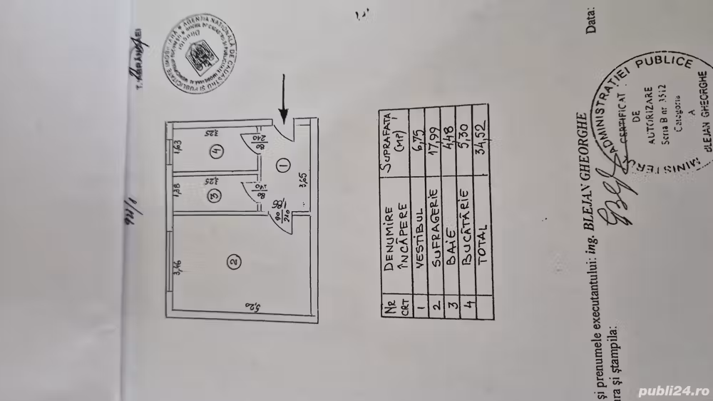 Vând garsoniera Bulevardul 1DECEMBRIE nr38