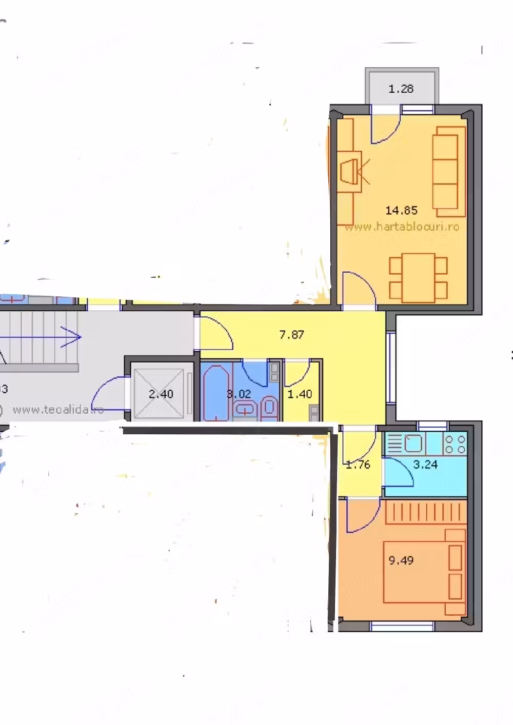 Apartament 2camere decomandat, Brâncoveanu,