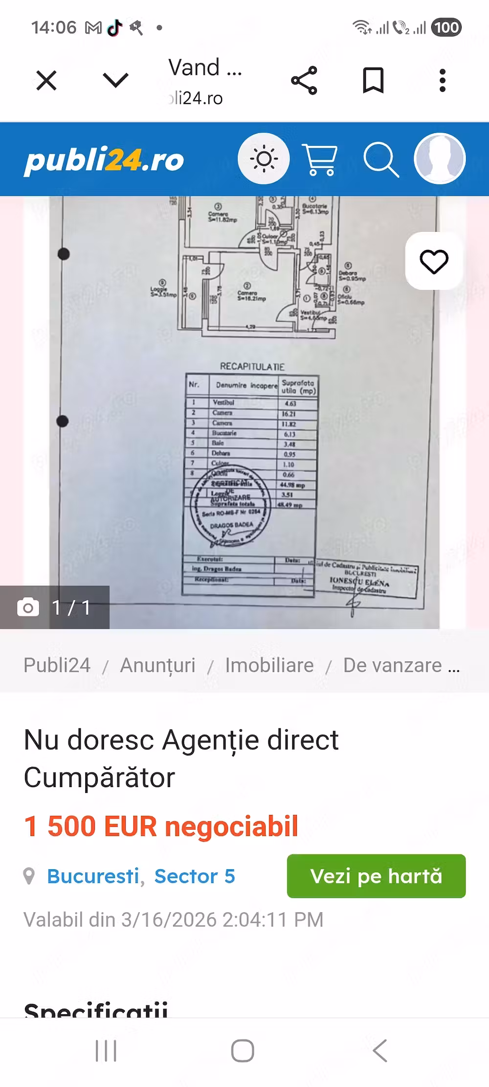 Vând apartament