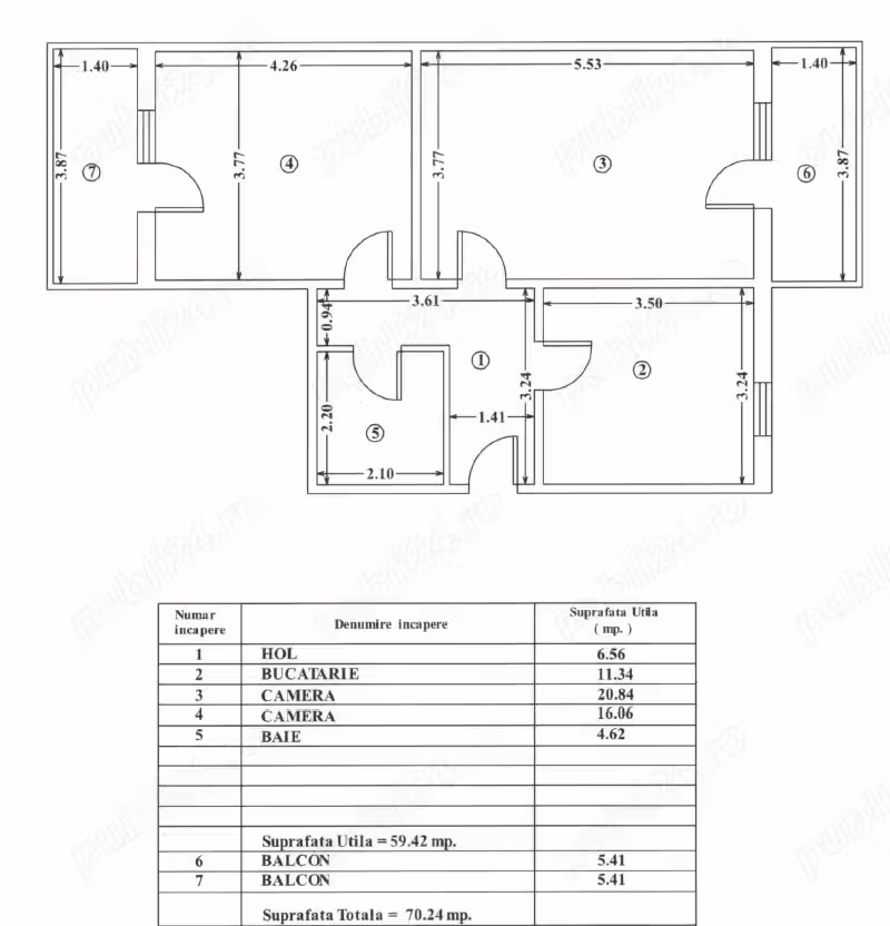 Vând apartament 2 camere, 2 balcoane Babadag