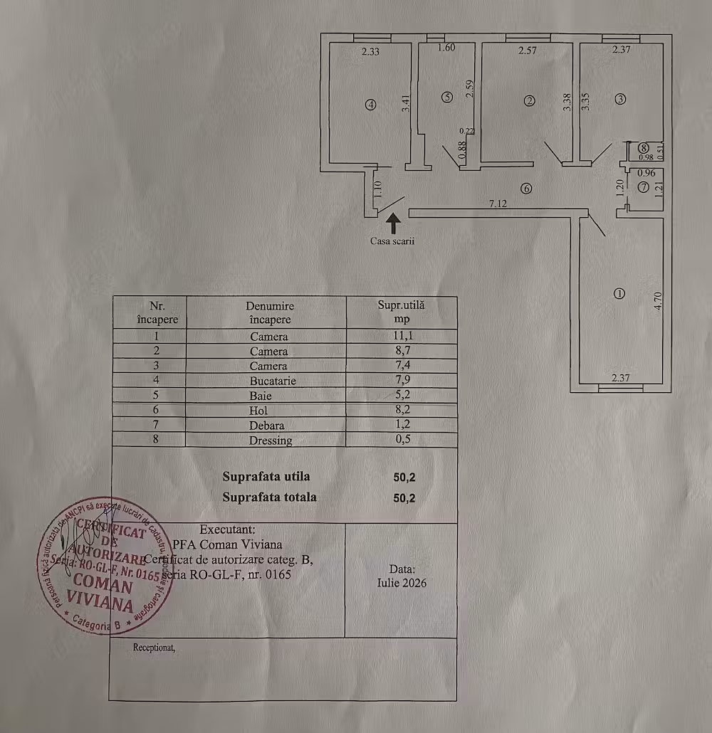 Vând schimb apartament 3 camere Micro 40 decomandat