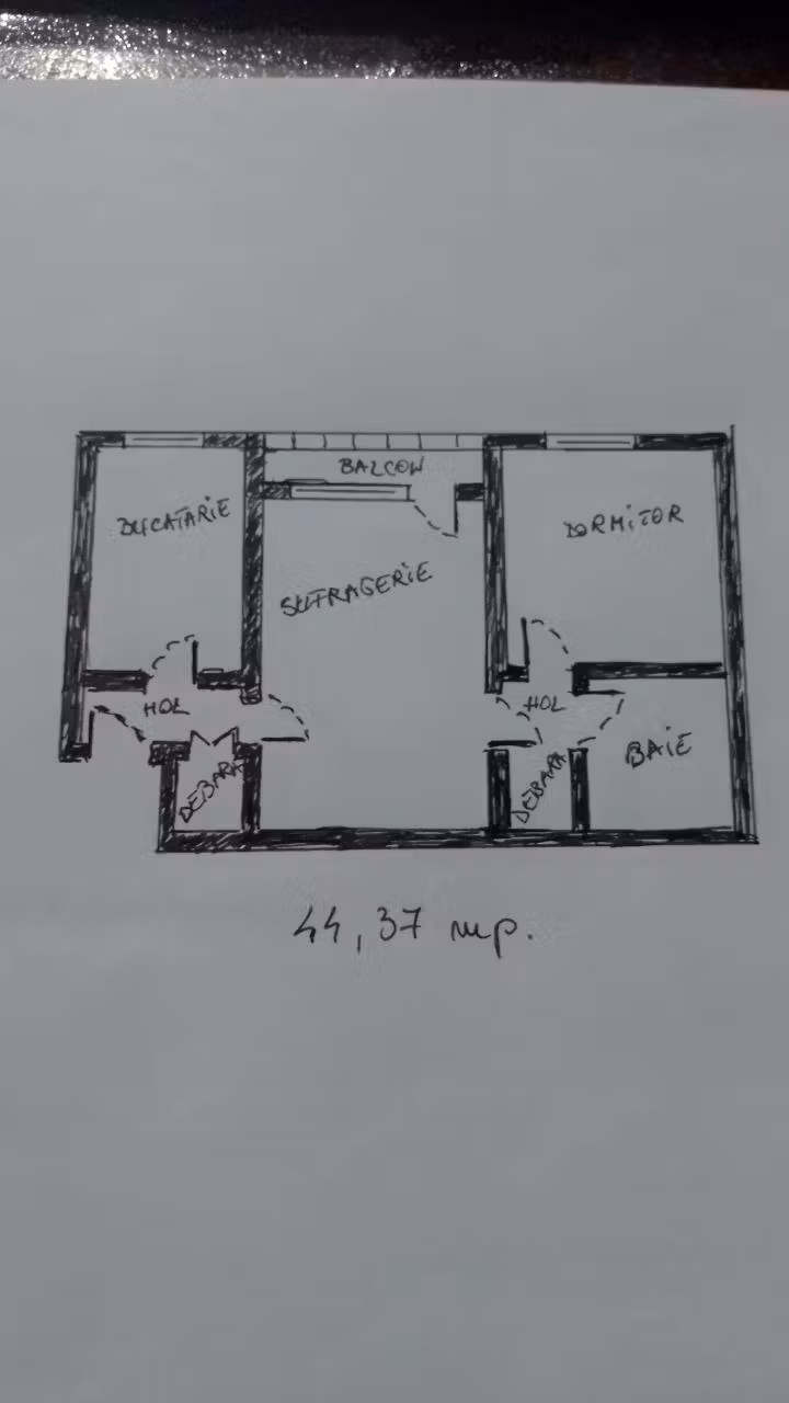 Vinzare-apartament 2 camere-44,37m.p.-str Republici-Medgidia
