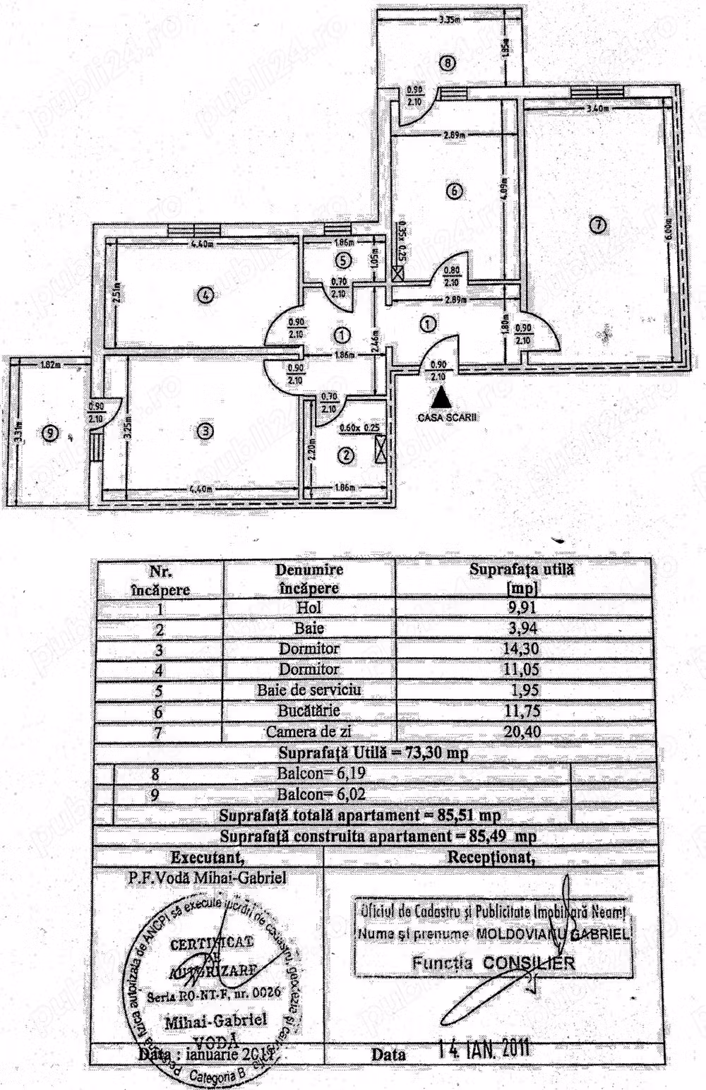 Apartament 3 camere - Zona 1 Mai - Suprafata utila 73m2 - Etajul 4 - NEGOCIABIL