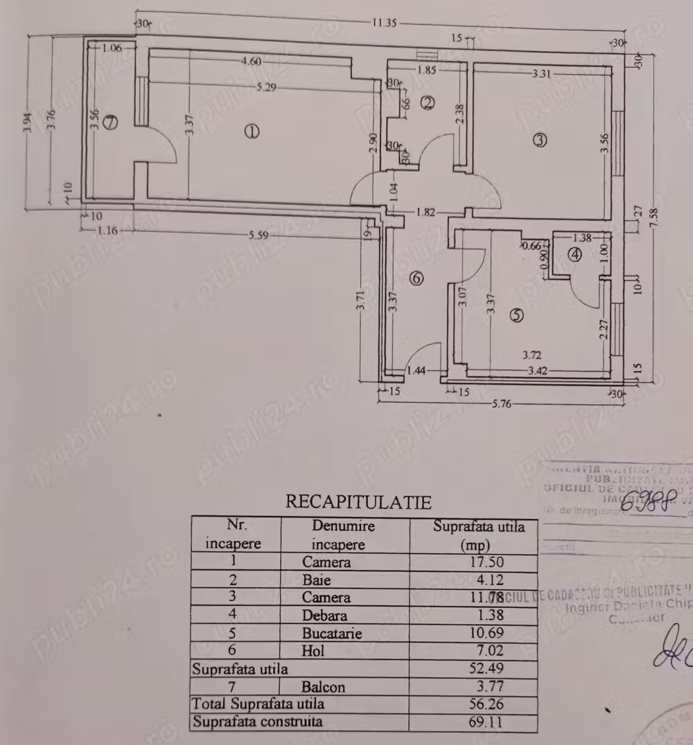 De vânzare apartament cu 2 camere decomandat etaj 1