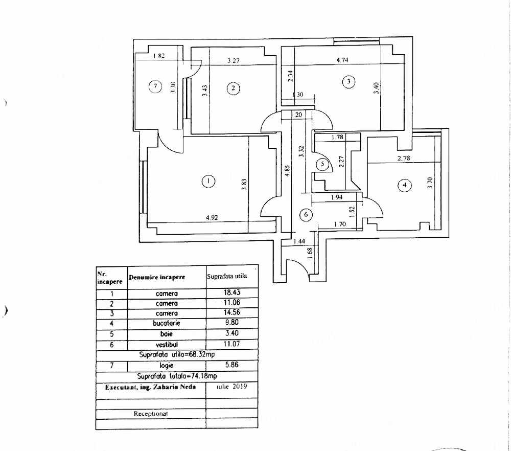 Apartament 3 Camere - 75 mp utili - 1800 euro mp