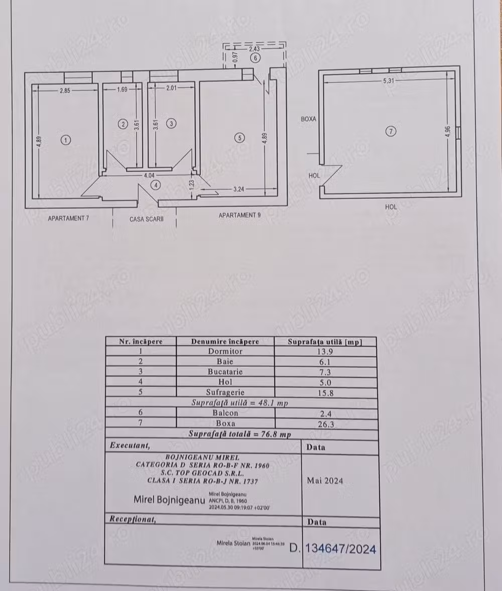 Apartament decomandat de vânzare
