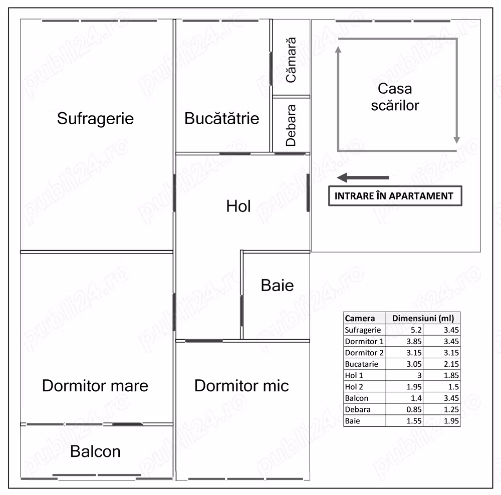 Vând ap. 3 camere, decomandat, sector 4