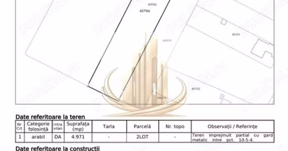 Teren Construcții intravilan de vânzare de 4971 mp, în zona Lipovei, Timișoara