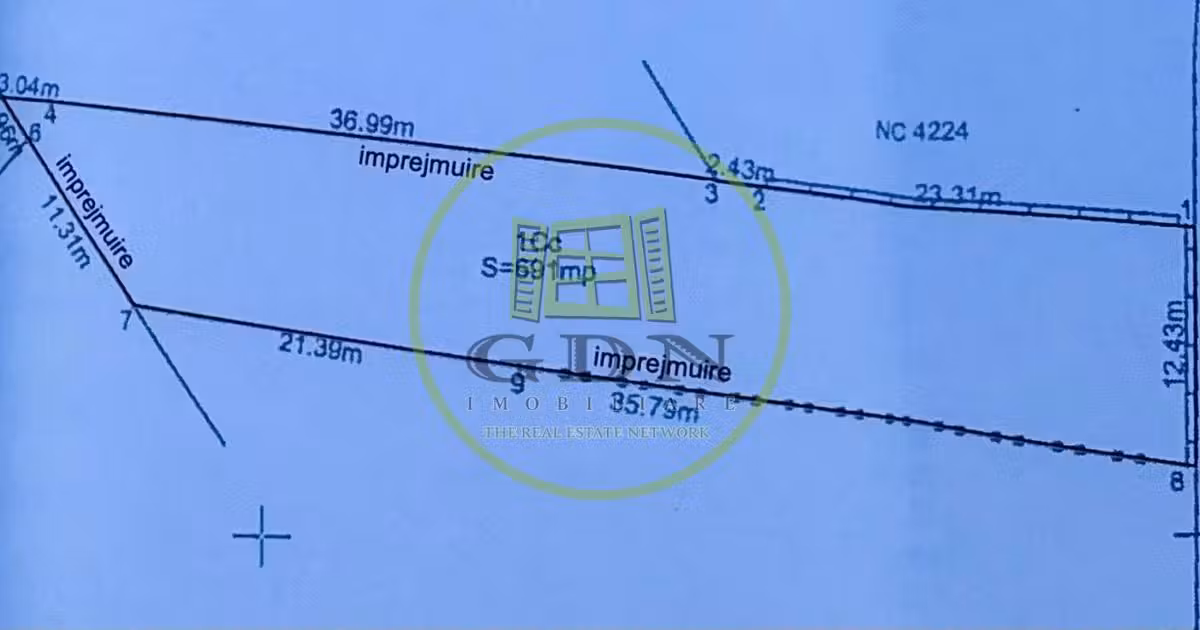 Teren Construcții intravilan de vânzare de 691 mp, în zona 1 Mai, Craiova