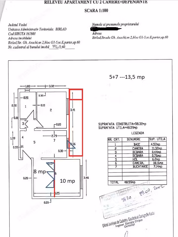 Apartament cu 2 camere , centru Barlad