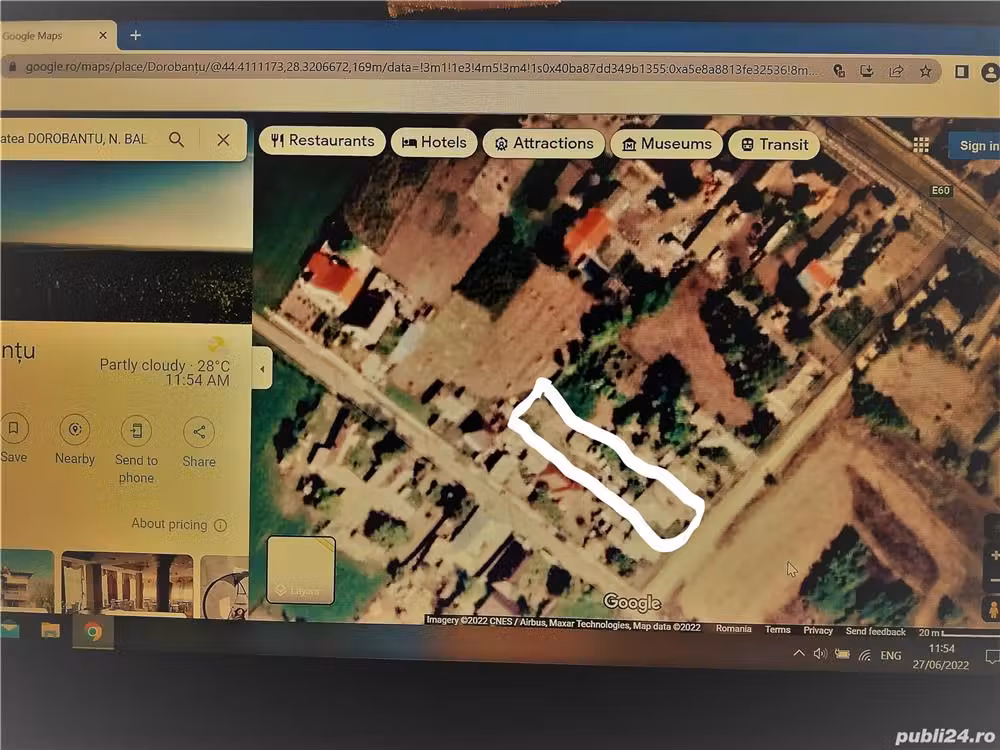 Teren cu casa de vanzare 824 mp