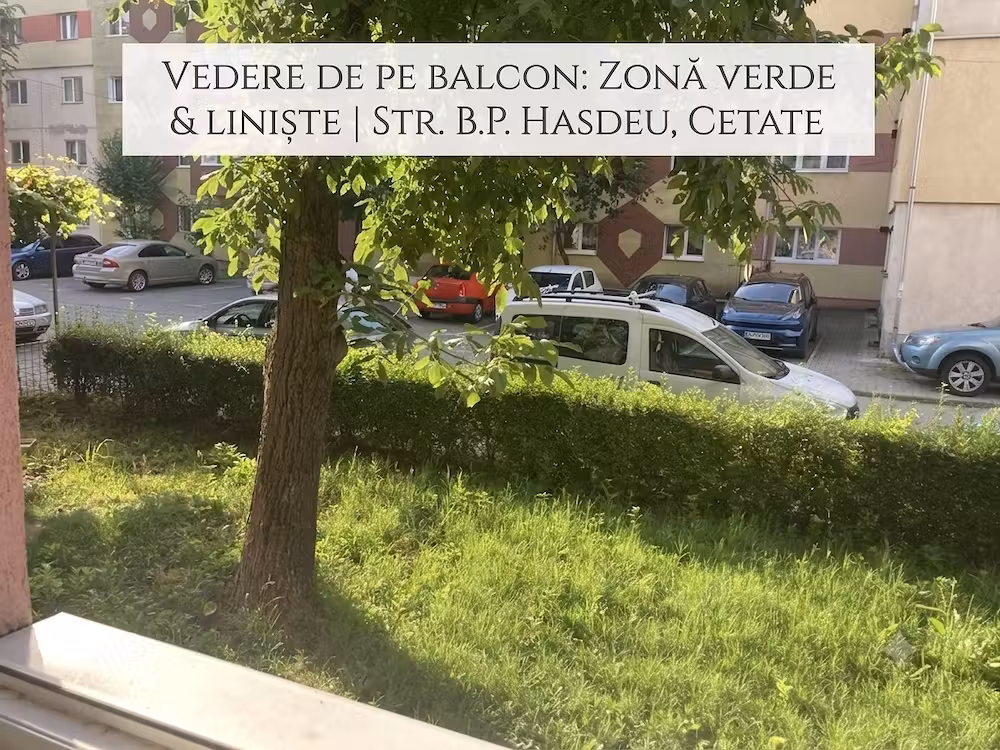 Apartament 3 Camere,2 BĂI | 67 mp | Str. B.P. Hasdeu|Cetate | Balcon cu Vedere la Verdeață & Liniște
