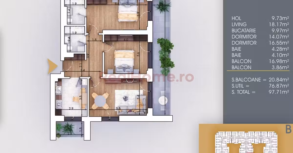 Apartament de vânzare cu 3 camere în zona Theodor Pallady, Sector 3