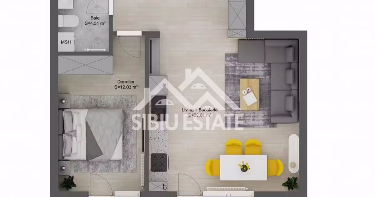 Apartament de vânzare cu 2 camere în Șelimbăr