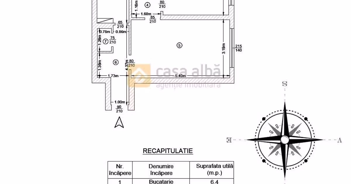 Apartament de vânzare cu 2 camere, mobilat în zona Central, Iași