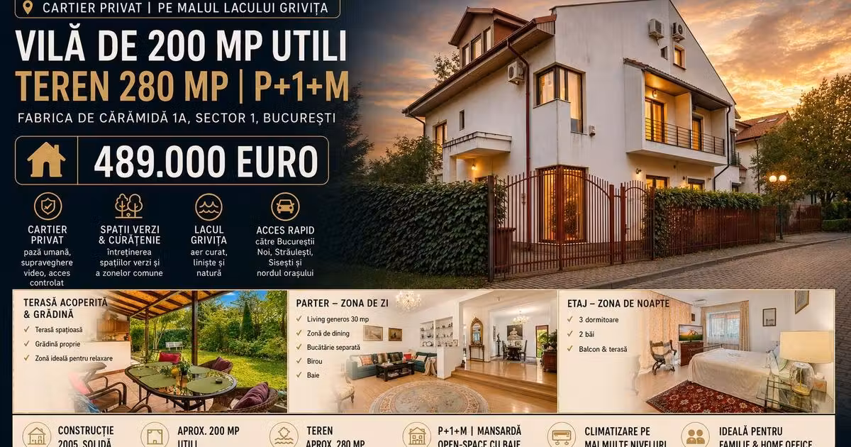 Duplex de vânzare cu 6 camere în zona Bucureștii Noi, Sector 1