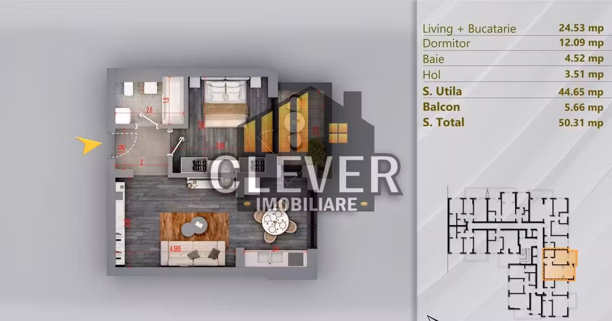 Apartament de vânzare cu 2 camere în zona Theodor Pallady, Sector 3