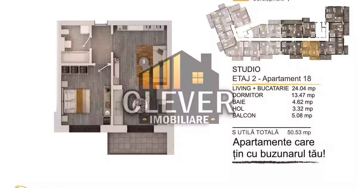 Apartament de vânzare cu 2 camere în zona Titan, Sector 3