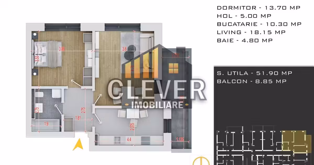 Apartament de vânzare cu 2 camere în zona Theodor Pallady, Sector 3