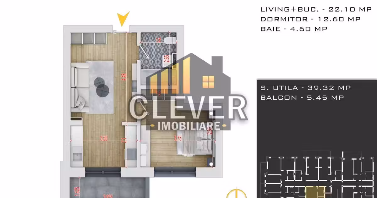Apartament de vânzare cu 2 camere în zona Theodor Pallady, Sector 3