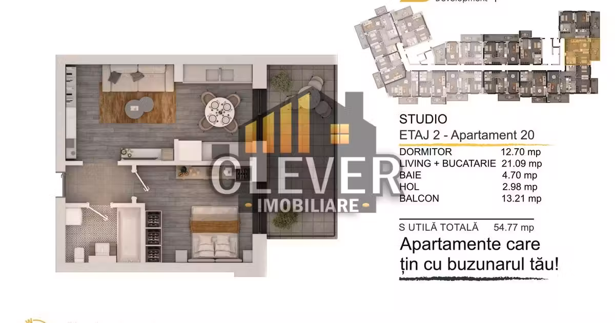 Apartament de vânzare cu 2 camere în zona Titan, Sector 3