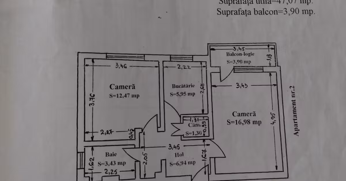Apartament de vânzare cu 2 camere în zona CET, Constanța
