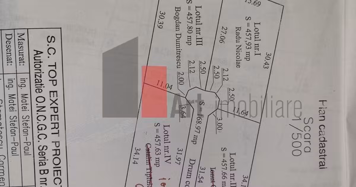 Teren Construcții intravilan de vânzare de 1000 mp, în zona Titan, Sector 3