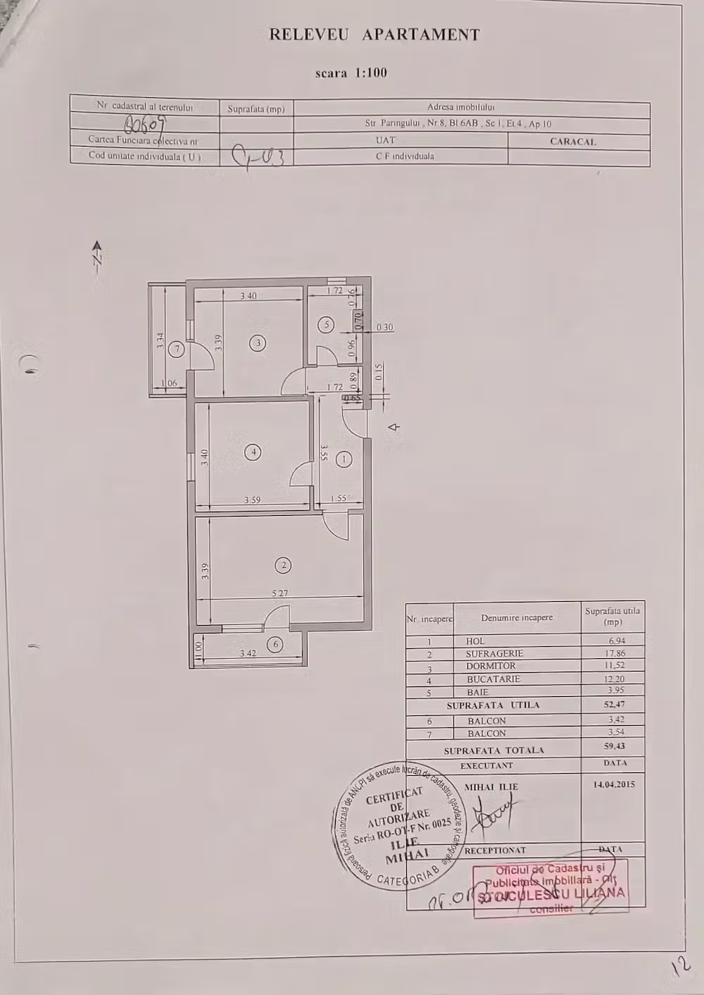 De vânzare apartament 2 camere Caracal
